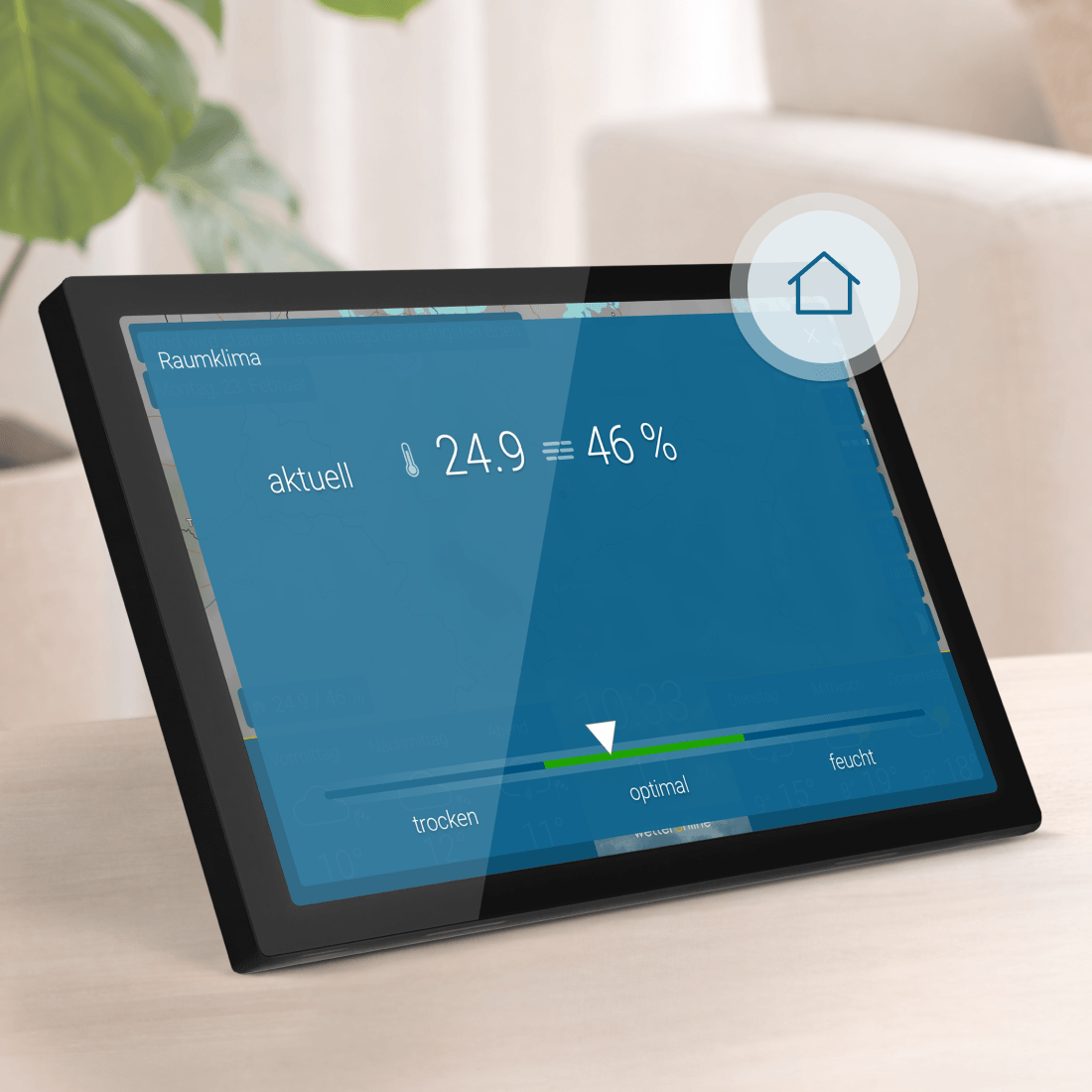 wetteronline home 4 mit Unwetterwarnung vor Gewitter und detaillierter Wetteranzeige